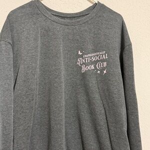 Gray unapologetically Anti-Social Book Club Sweatshirt bookish cute